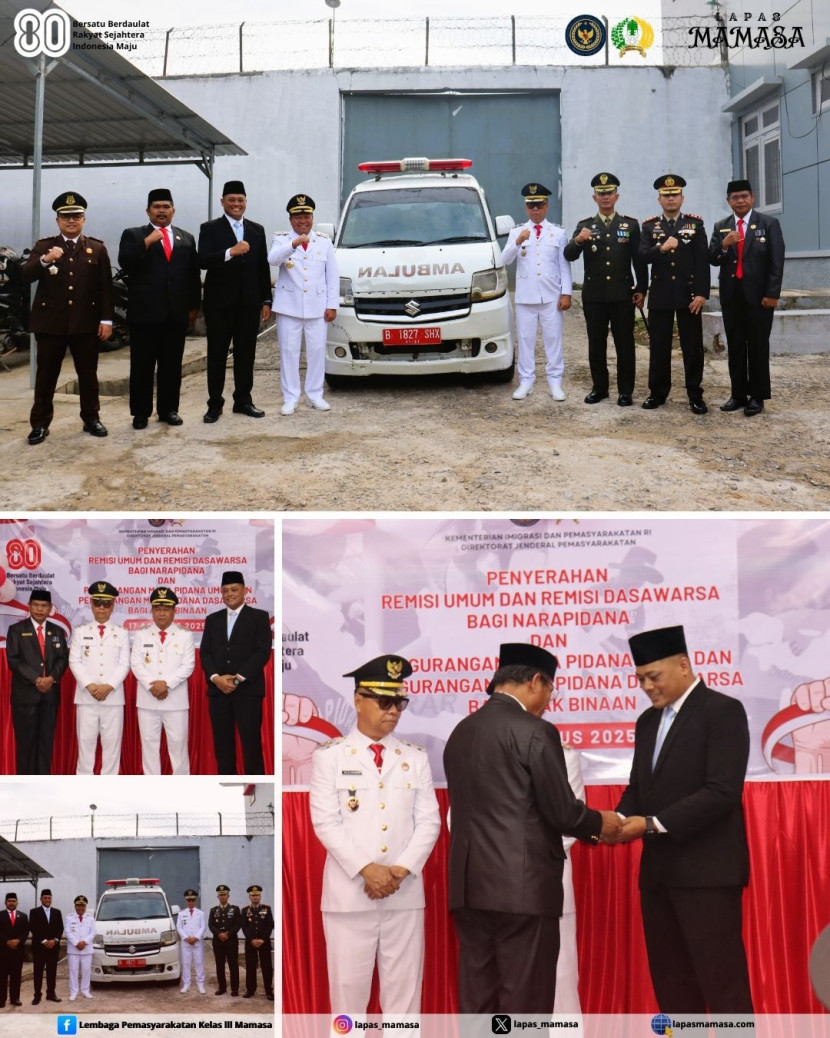 Penyerahan 1 Unit Ambulans oleh Bupati Kabupaten Mamasa kepada Lapas Kelas III Mamasa
