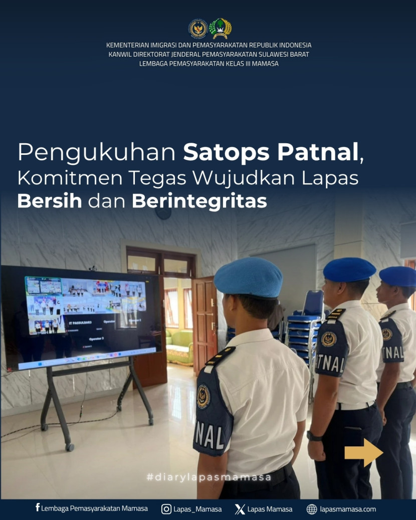 Pengukuhan Satops Patnal, Komitmen Tegas Wujudkan Lapas Bersih dan Berintegritas