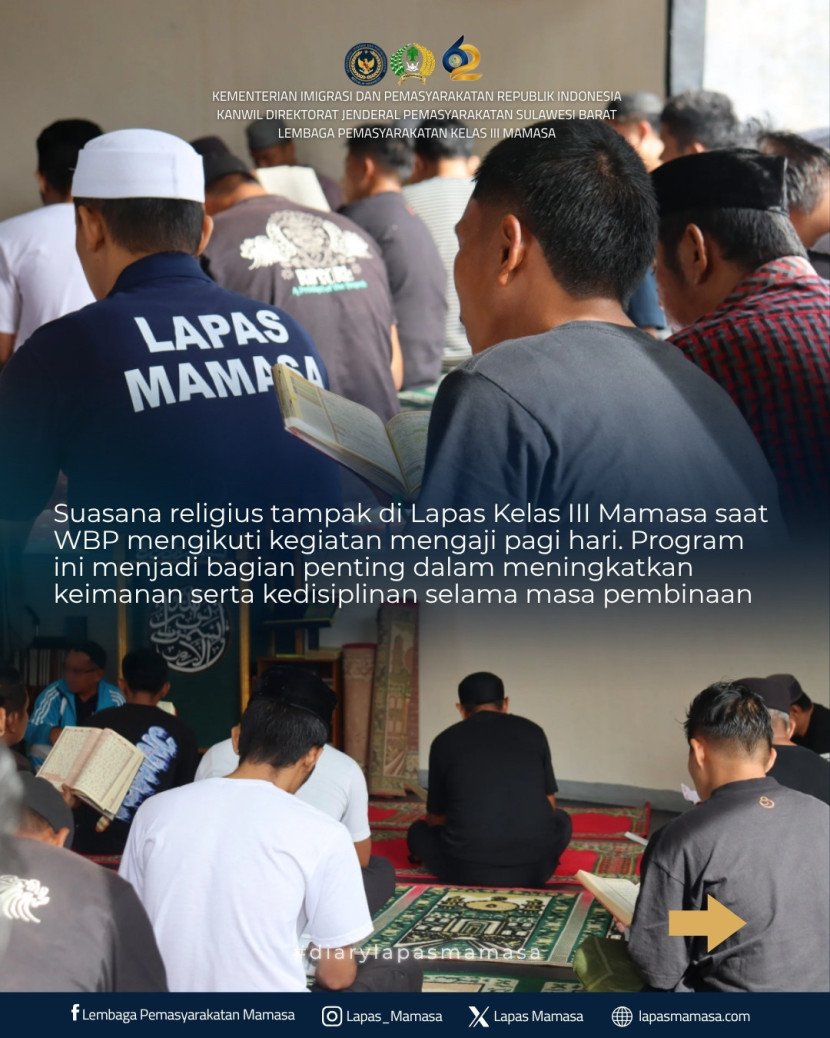 Rutinitas Pagi WBP Lapas Mamasa, Mengaji Jadi Pembuka Hari Penuh Makna