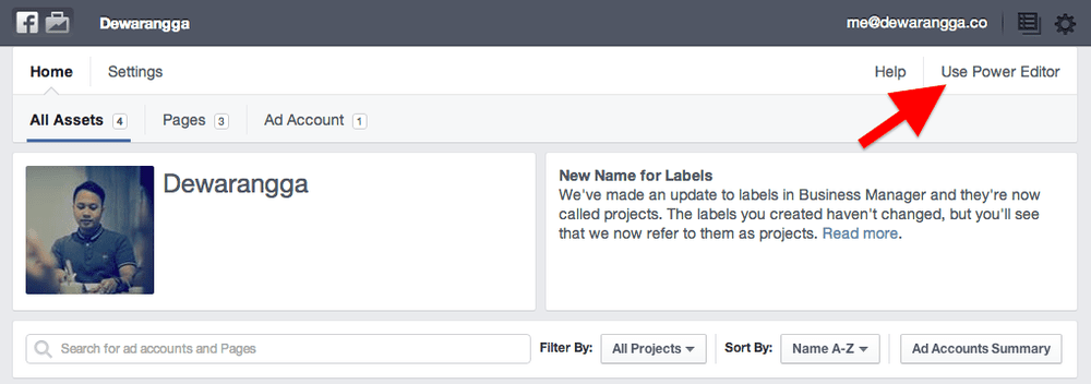 Iklan Facebook dengan Power Editor