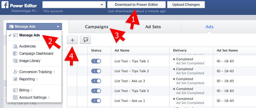 Iklan Facebook dengan Power Editor