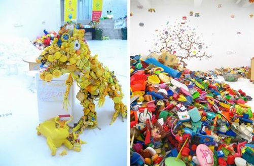 Cool !!! 50.000 Mainan Bekas di Jepang Jadi Karya Seni