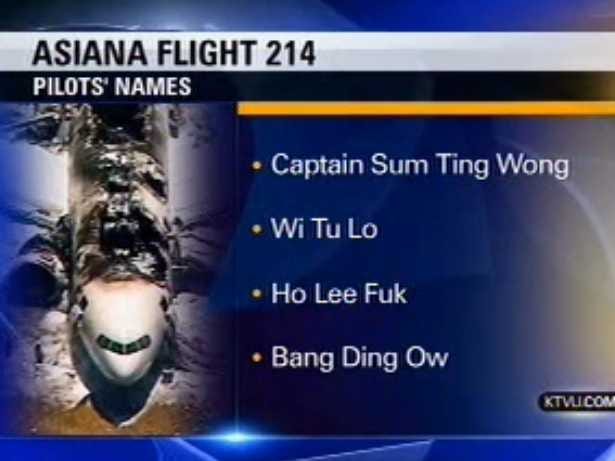 &#91;NGAKAK POLL&#93; Nama Palsu Pilot Asiana Versi Media AS: Sum Ting Wong dan Ho Lee Fuk