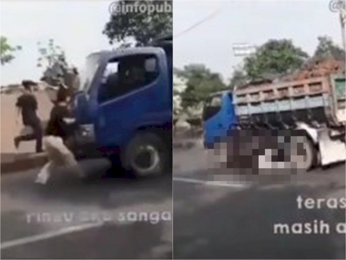 Konyol!!! Remaja di Bandung Tertabrak & Terseret Truk Gara-gara Bikin Konten Video