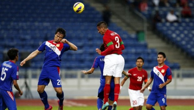 foto2 pertandingan Indonesia Ditahan Laos 2-2