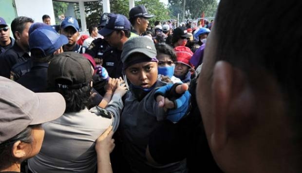 Demo Buruh di Bundaran Hotel Indonesia Jakarta