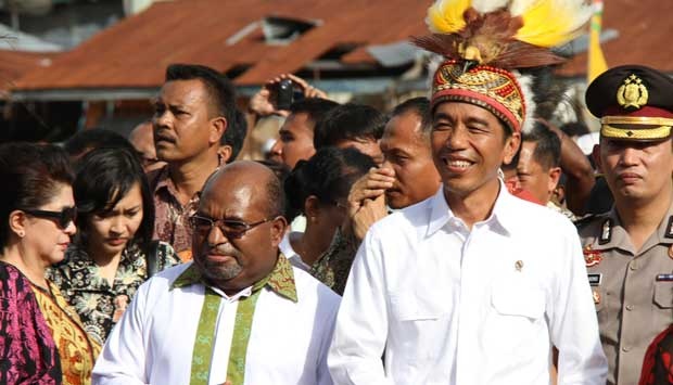 Jokowi Disambut Meriah Suku Dani di Jayawijaya