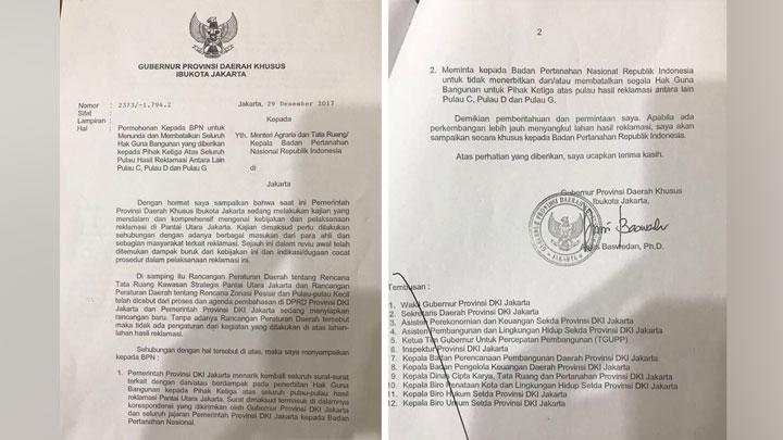 BPN Tolak Permintaan Anies Batalkan HGB Pulau Reklamasi