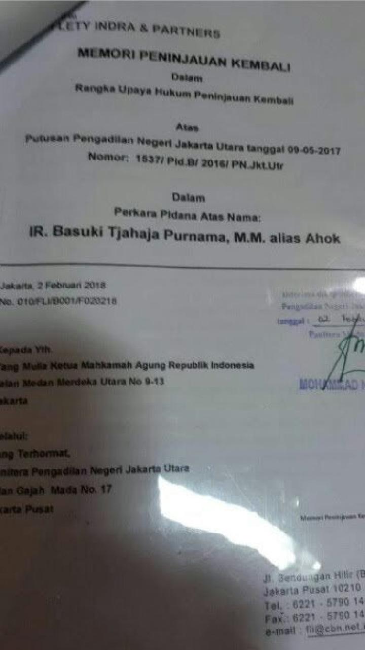 Kata Humas Mahkamah Agung Soal Mekanisme Pengajuan PK Kasus Ahok