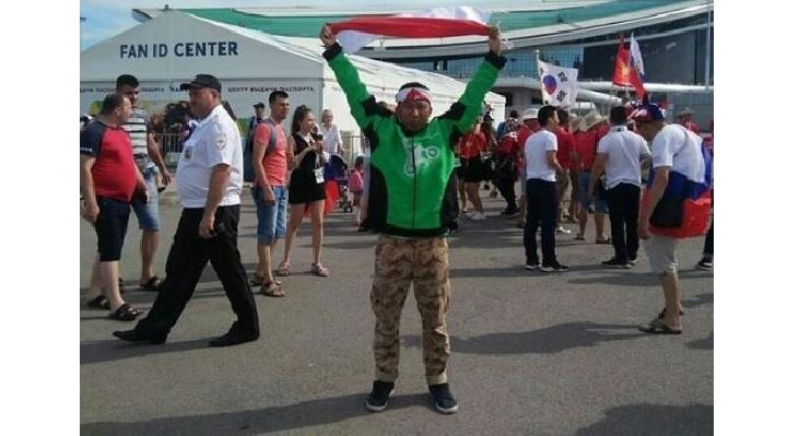 Nabung 3 Tahun, Pengemudi Gojek Ini Nonton Piala Dunia di Rusia