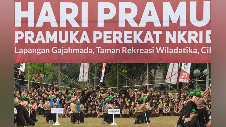 Viral Murid Berseragam Pramuka Diajak Yel-yel 2019 Ganti Presiden