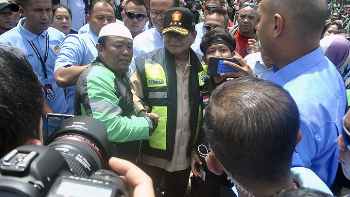 Tak Meminta, Prabowo Cuma Berharap Dukungan Pengemudi Ojek Online