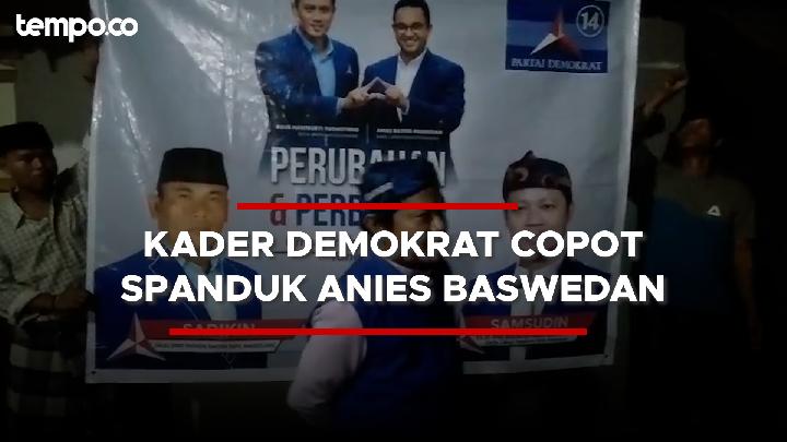 Marak Aksi Kader Demokrat Copot Baliho Anies Baswedan di Sejumlah Daerah