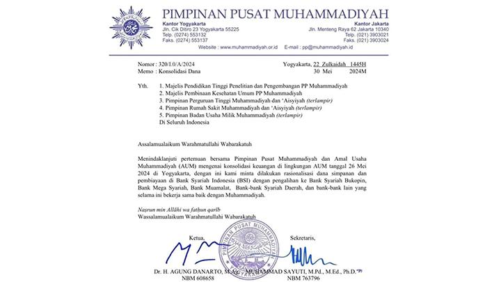 Muhammadiyah Tarik Dana Rp 13 Triliun dari Bank Syariah Indonesia