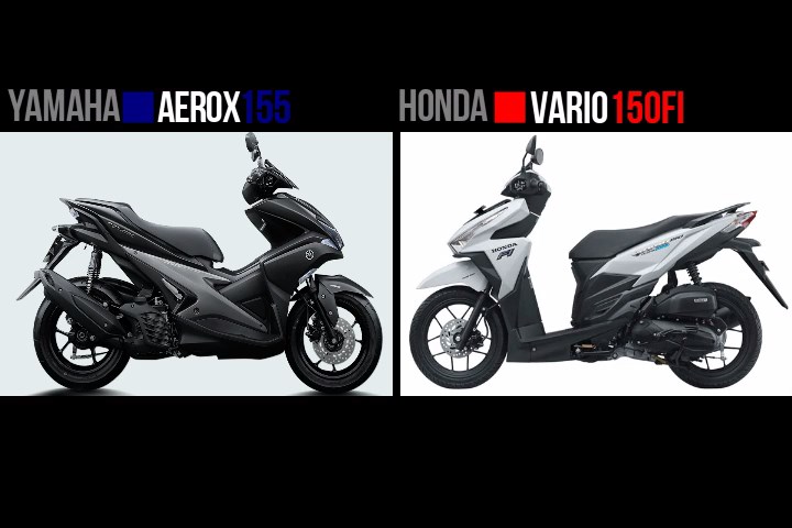 Komparasi Tuntas Honda Vario 150Fi VS Yamaha Aerox 155 Type Standar
