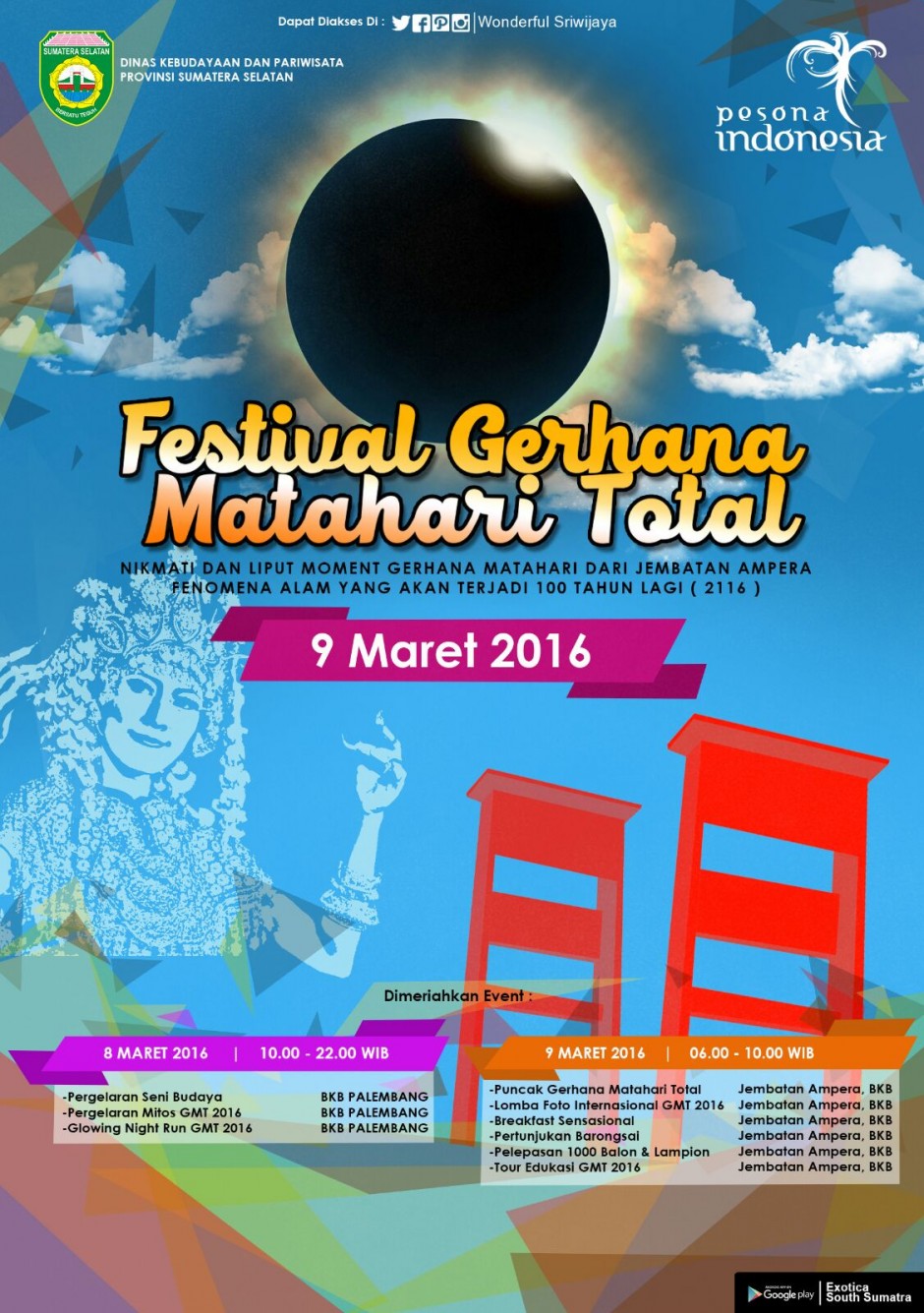 Ayo ke Palembang, Nikmati Festival Gerhana Matahari Total 2016