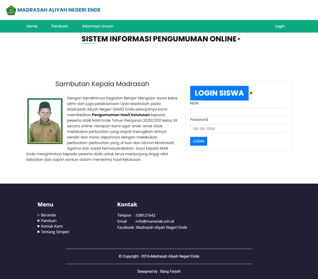 Contoh Aplikasi Pengumuman Kelulusan