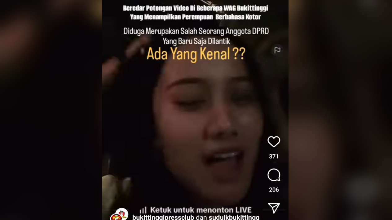 Beredar Video Diduga Anggota DPRD Bukittinggi Berkata Kotor saat Live TikTok