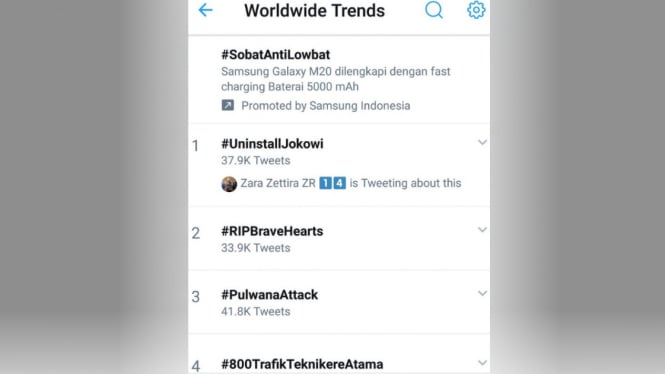 Heboh #UninstallJokowi Puncaki Trending Dunia