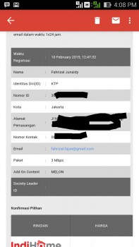 Request pemasangan baru indihome, hingga saat ini tidak ada kabar.