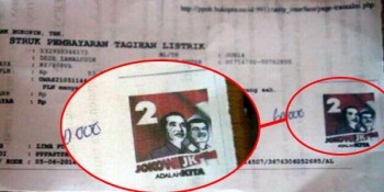 UPsss...Ada Struk PLN Ditempeli Logo Jokowi-JK