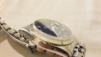 Original Rolex DateJust 16014, 36mm Quickset, Blue Dial, painted on Roman dial