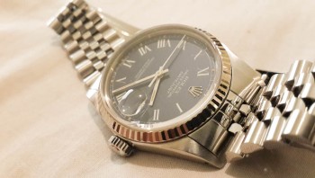Original Rolex DateJust 16014, 36mm Quickset, Blue Dial, painted on Roman dial