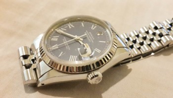 Original Rolex DateJust 16014, 36mm Quickset, Blue Dial, painted on Roman dial