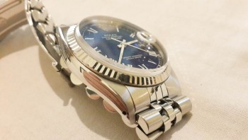 Original Rolex DateJust 16014, 36mm Quickset, Blue Dial, painted on Roman dial