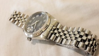 Original Rolex DateJust 16014, 36mm Quickset, Blue Dial, painted on Roman dial
