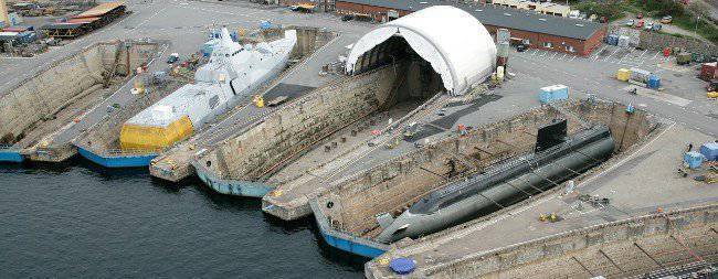 Kockums Shipyard in Karlskona Sweden build their submarine