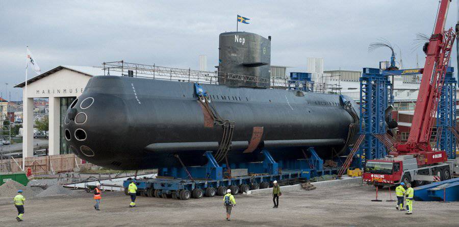 Kockums Shipyard in Karlskona Sweden build their submarine