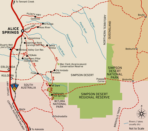 Butiran pasir merah Simpson Desert, Australia