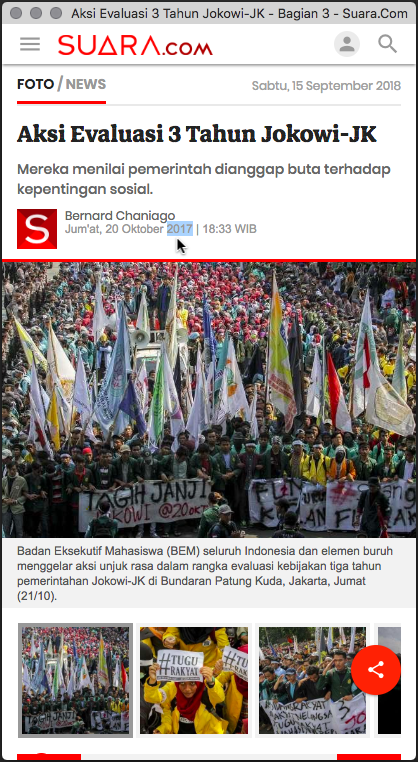 Salah | Mahasiswa Mulai Bergerak Berdemo … dan Tadi di Jakarta