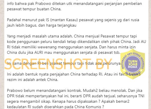 Viral! Menhan Prabowo Ditekan Untuk Beli Pesawat Tempur Dari China