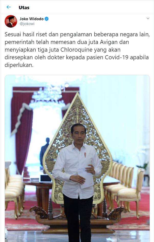 Jangan Diborong! Chloroquine untuk Obat Corona adalah Obat Keras