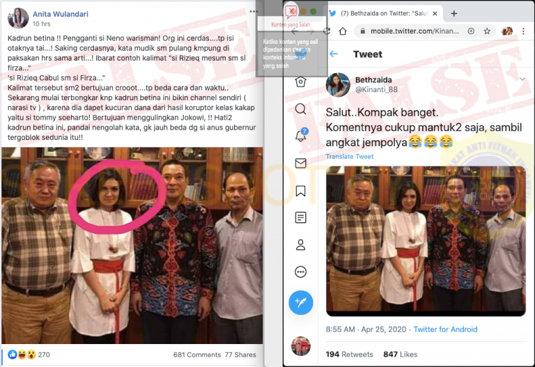 &#91;SALAH&#93; Pelintiran Konteks Foto Najwa &amp; Tommy Soeharto