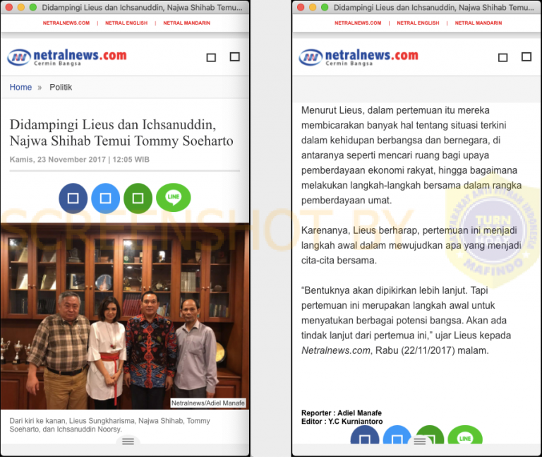 &#91;SALAH&#93; Pelintiran Konteks Foto Najwa &amp; Tommy Soeharto