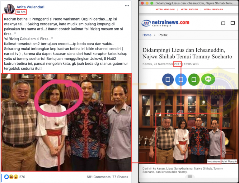 &#91;SALAH&#93; Pelintiran Konteks Foto Najwa &amp; Tommy Soeharto