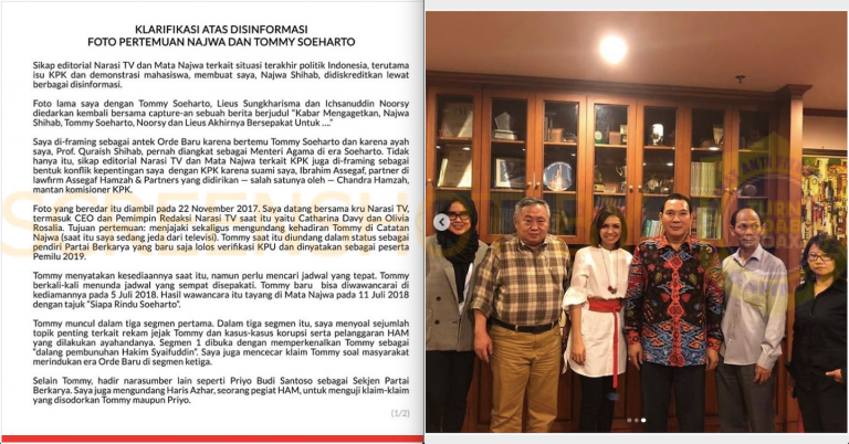 &#91;SALAH&#93; Pelintiran Konteks Foto Najwa &amp; Tommy Soeharto