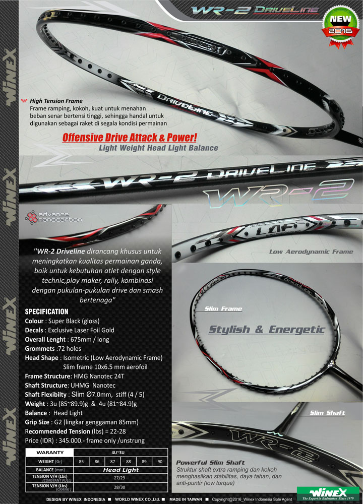 Terjual [JUAL] Dealer Resmi Raket Badminton WINEX Kualitas 