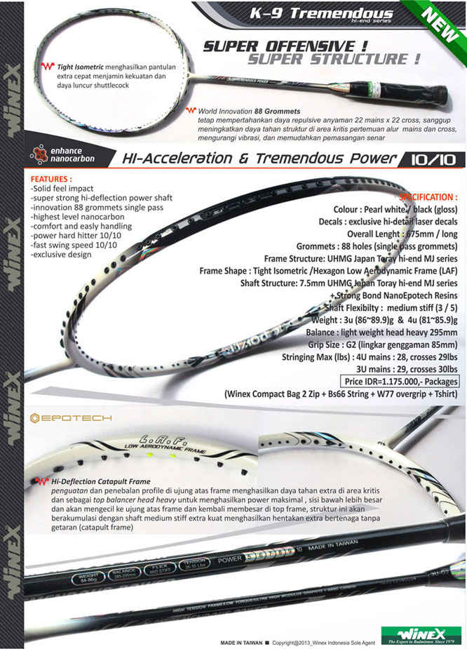 Terjual [JUAL] Dealer Resmi Raket Badminton WINEX Kualitas 