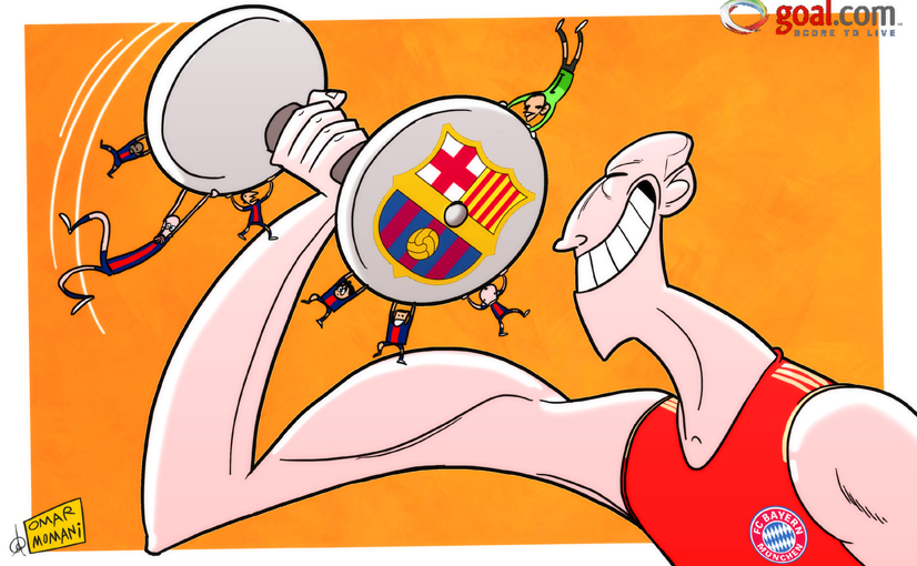 Kartun Bayern vs Barca