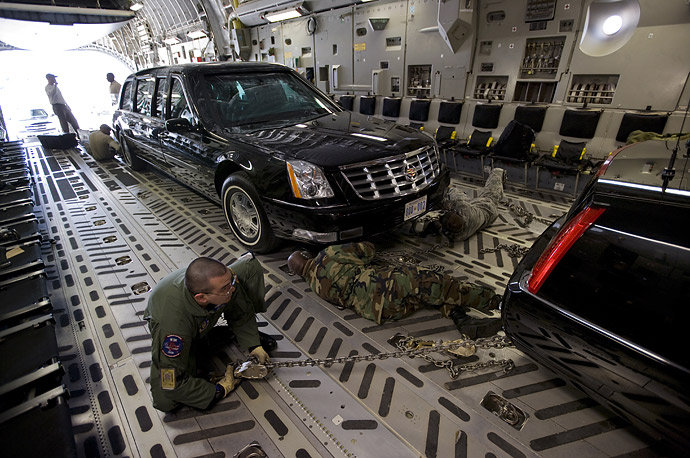 Inside united states presidential limousine