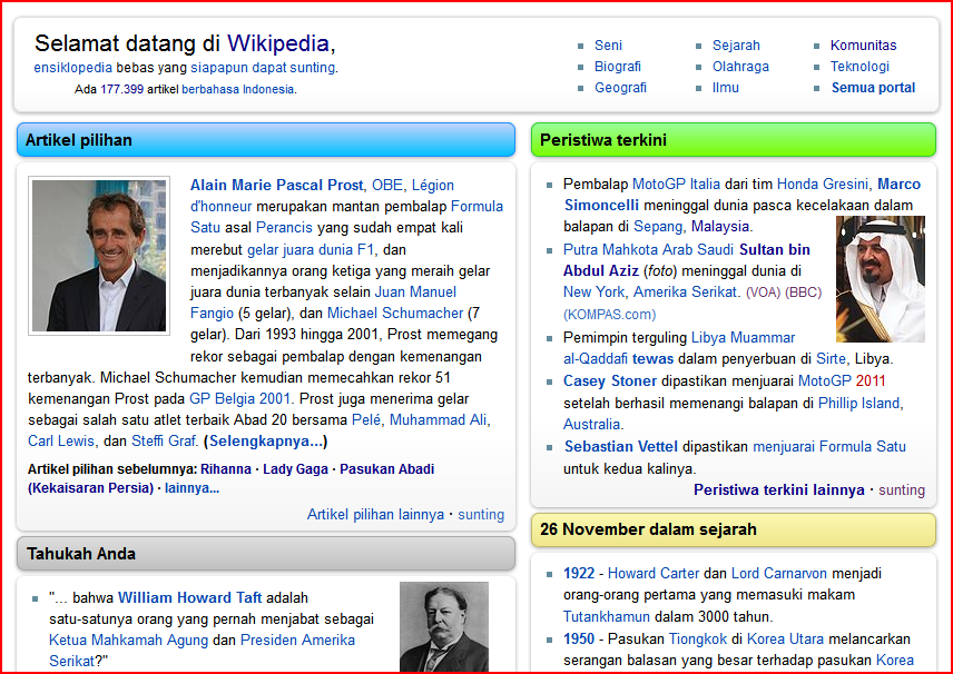 Halaman Utama Wikipedia bahasa Indonesia Ganti Wajah Tahun Ini