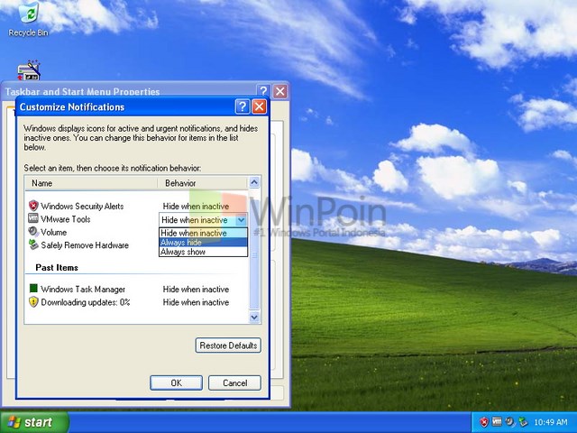 &#91;NEWBIE SHARE&#93; Kustomisasi icon system tray di Windows XP, 7, dan 8
