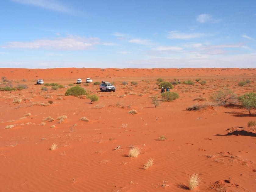 Butiran pasir merah Simpson Desert, Australia
