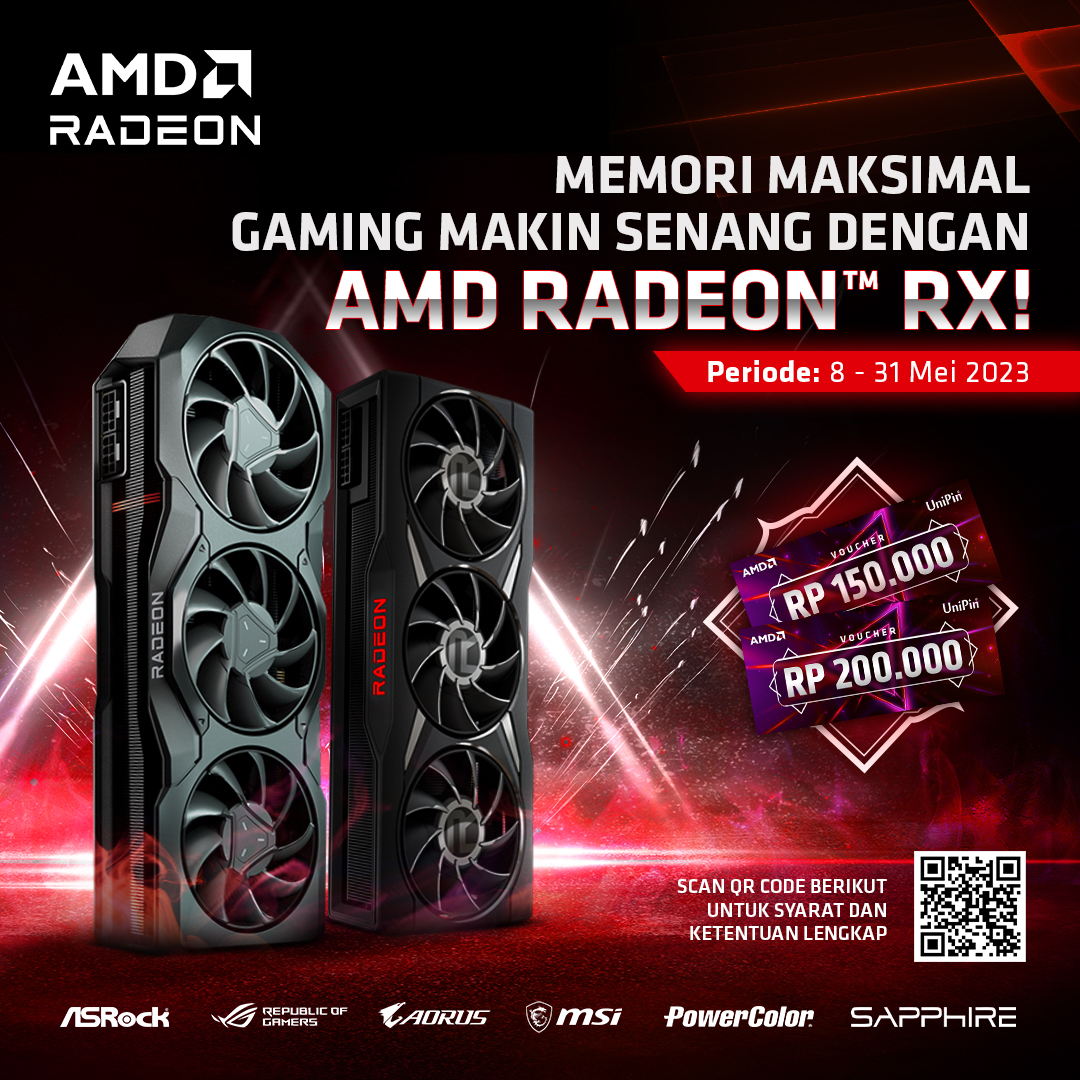 Wow! Beli AMD Radeon™ RX Agan bisa Dapat Voucher Menarik dari UNIPIN Loh!