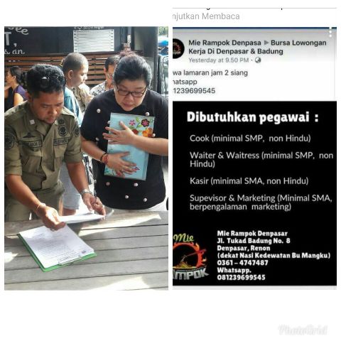 Tolak Iklan Loker Mengadung SARA, Laskar Bali Datangi Mie Rampok Jimbaran