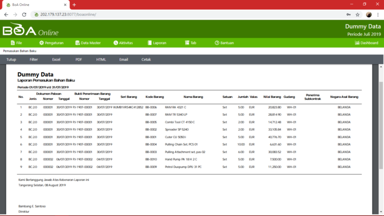 Contoh Laporan KITE Dengan Sistem IT Inventory &#91;Pengusaha Exim Wajib Baca&#93;